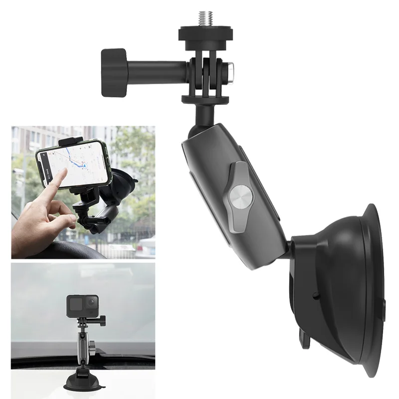 

Universal Suction Cup Bracket Car Window Glass Mount Holder With 1/4 Adapter Phone Clip For Gopro Hero 9 8 7 6 5 Insta360 Camera