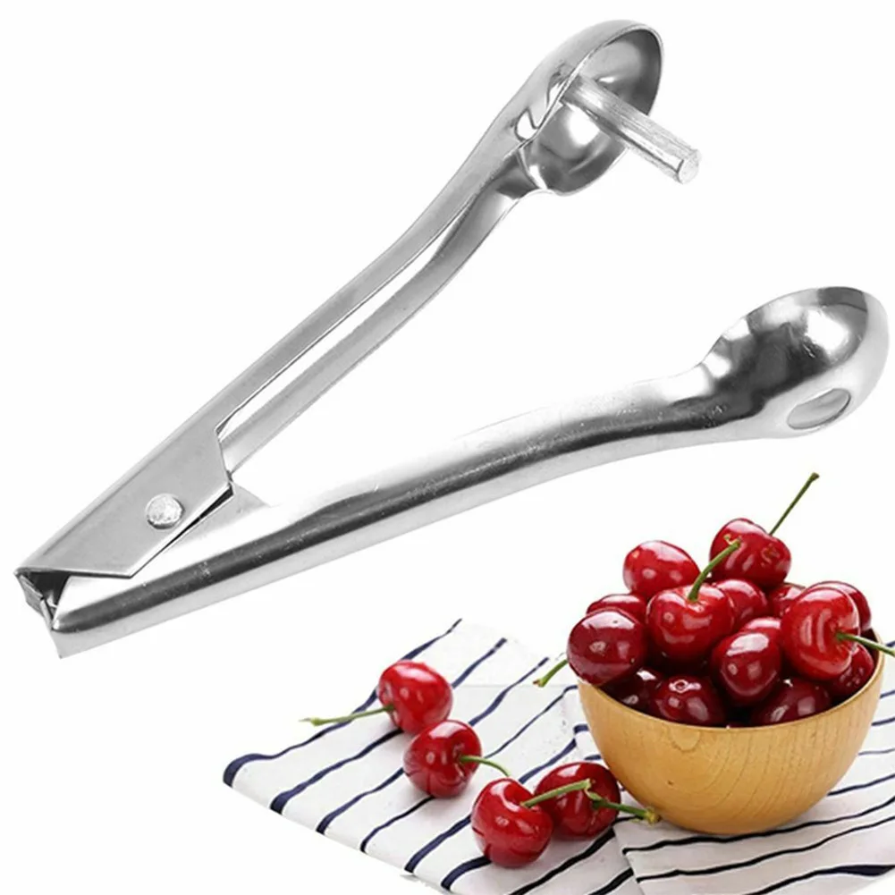 

1*Cherry Remover Tool Handle Kitchen Stainless Steel Cherry Pitting Device Red Date Pitting Device Pitting Tool 13.5**7cm