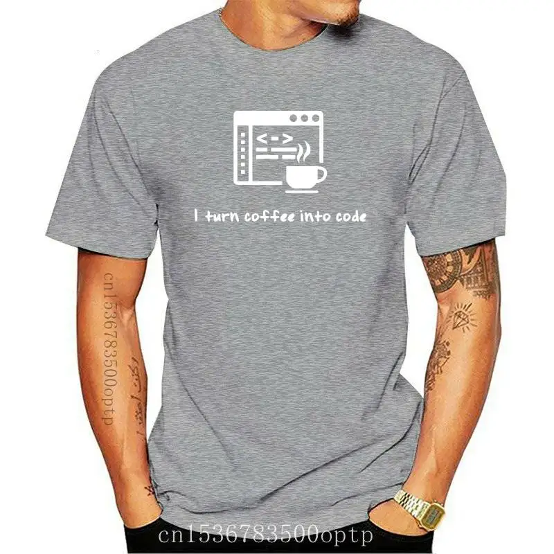 

New Science Project Programmer IT Tshirt I Turn Coffee Into Code MasterCam Program Faddish Breathable Streetwear T Shirt-3325A