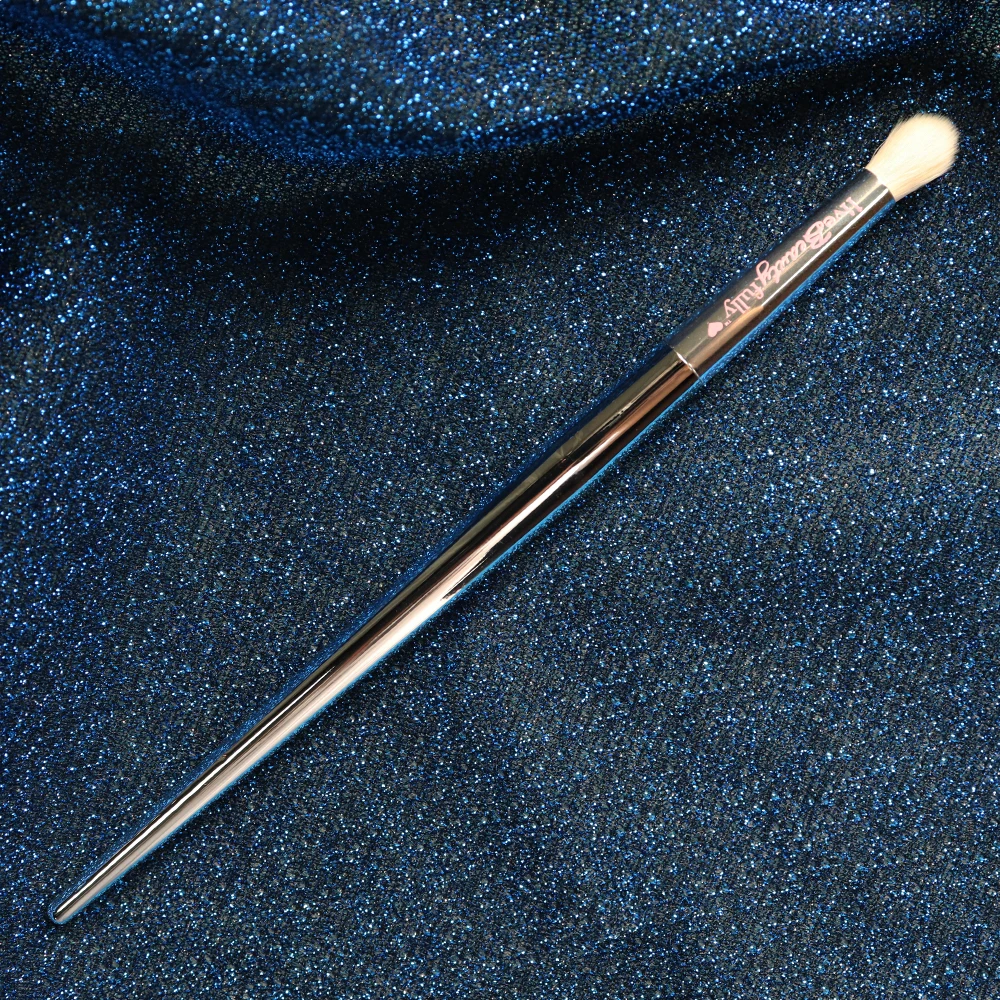 Высококачественная кисть для теней век серебристая хромированная Точная Кисть