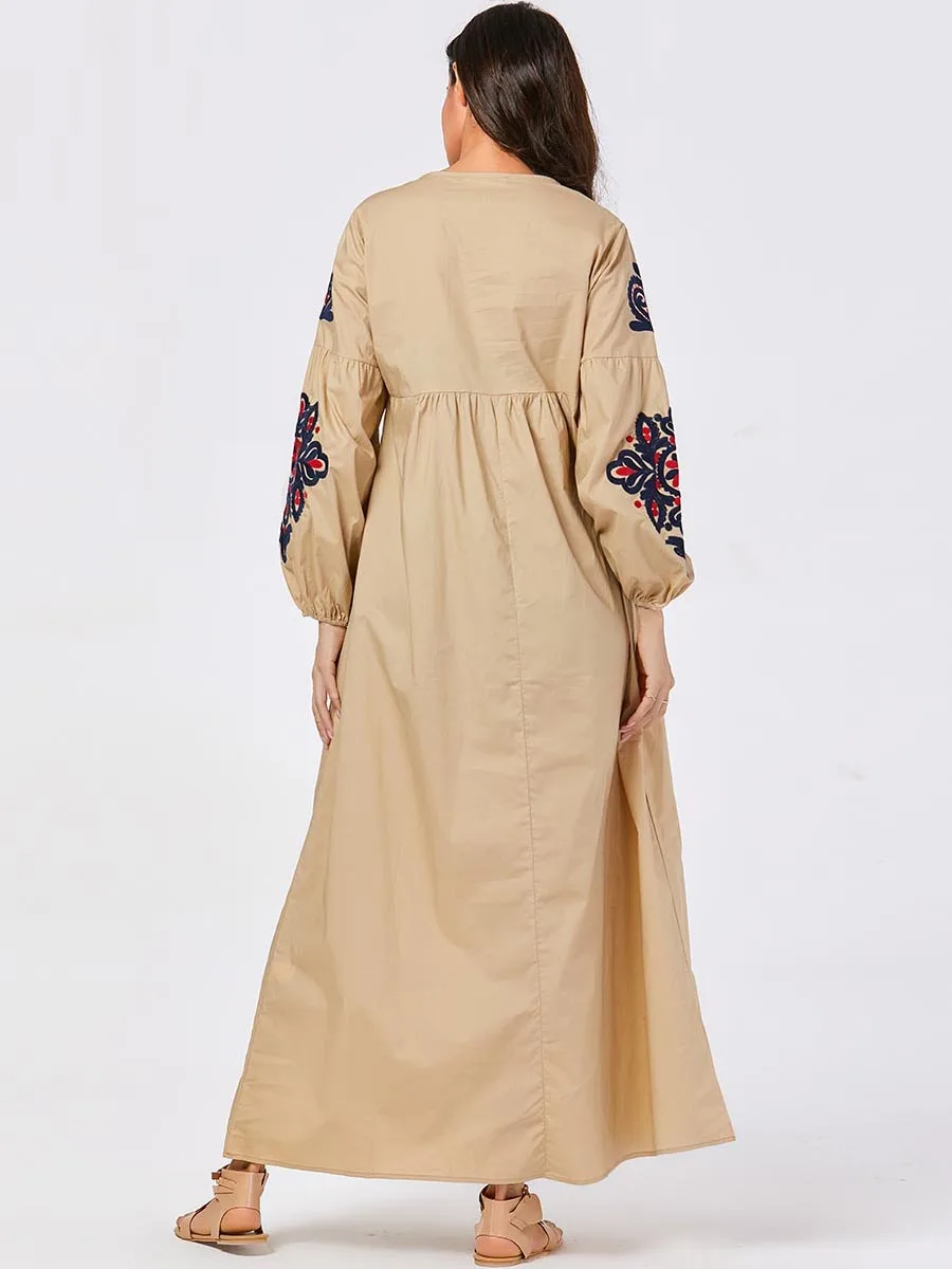 BNSQ женские мусульманские Длинные платья плюс размер халат вышивка abaya открытый Дубай Парер Рамадан Повседневный кафтан длинное платье