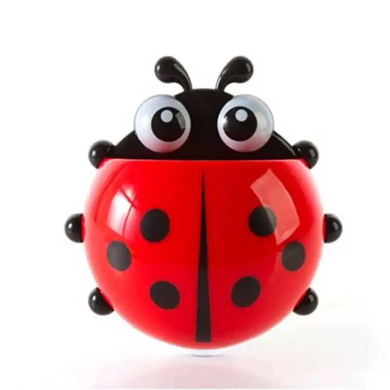 ladybug sucker children kids toothbrush holder suction hooks toothbrush wall suction bathroom sets bathroom gadgets accessories free global shipping