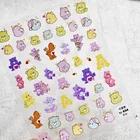 Новые технологии 5D наклейки для ногтей абстрактная картина Любовь Мультфильмы буквы милые звезды цветы медведь пузырьки 3D стерео наклейки для ногтей