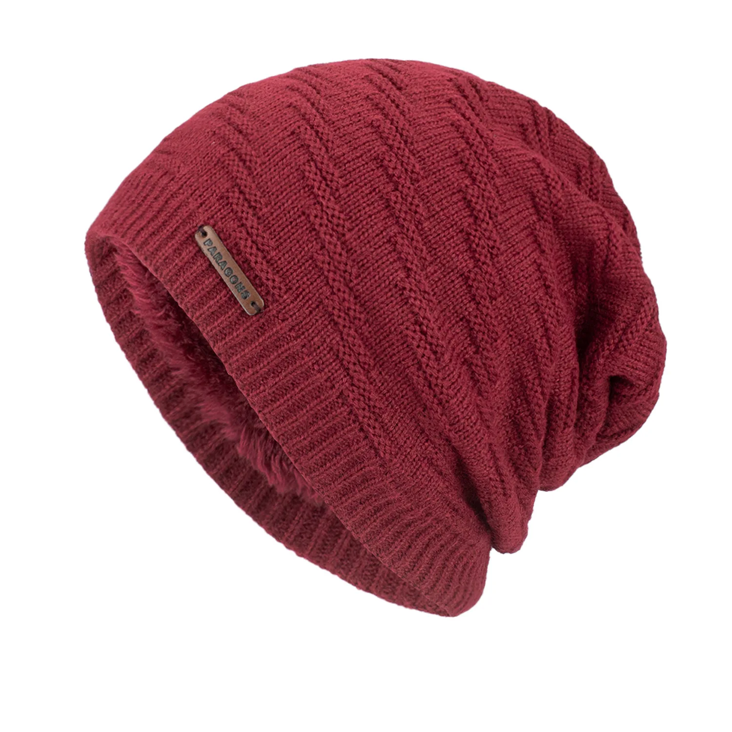 

Hat Korean Style Fashionable Knitted Woolen Cap Winter Fleece-Lined Warm Head Men's Outdoor Hat beanie Cotton Unisex