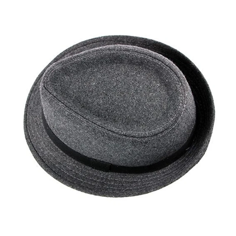 Шляпа фетровая мужская с короткими полями Классическая Федора топ в винтажном