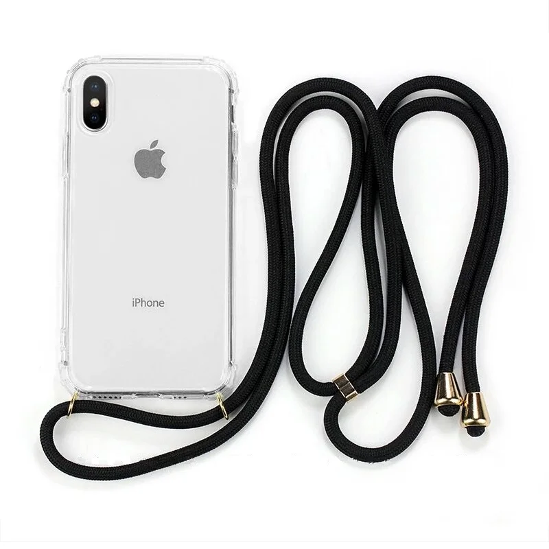 Ожерелье Прозрачный чехол для телефона iPhone 11 Pro Max 12 SE 2020 кросс боди ремешок +