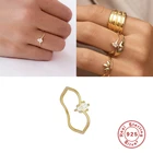 Aide Аутентичные 100% 925 Стерлинговое Серебро геометрической формы волны палец кольца для женщин, ювелирное изделие для помолвки, свадьбы, аксессуары подарок S925