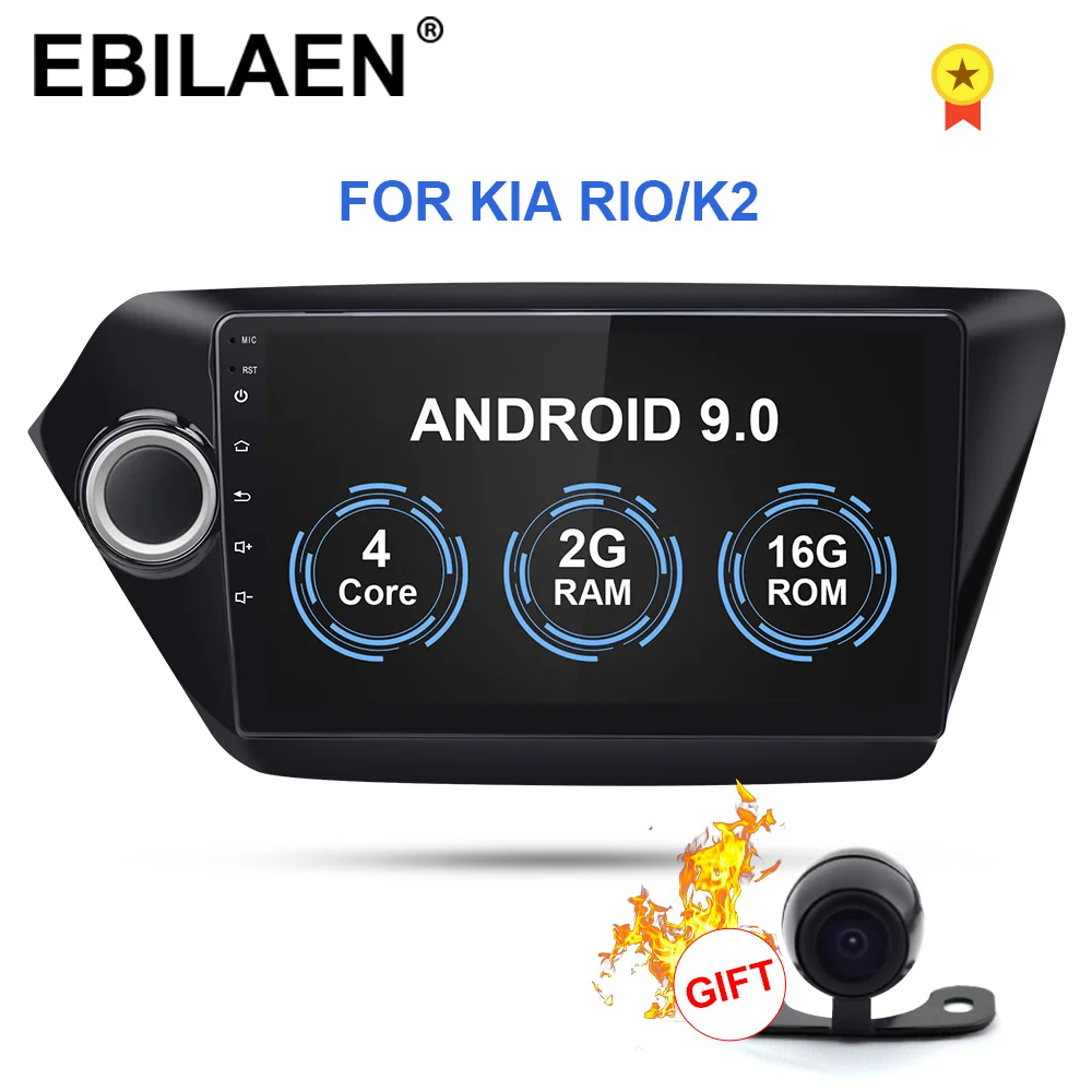 Автомобильный мультимедийный плеер для KIA RIO 3 4 2Din Android 9,0, автомагнитола, стерео 2010-, навигация, Авторадио, gps, магнитофон, K2, Wifi - Цвет: 2G 16G with camera