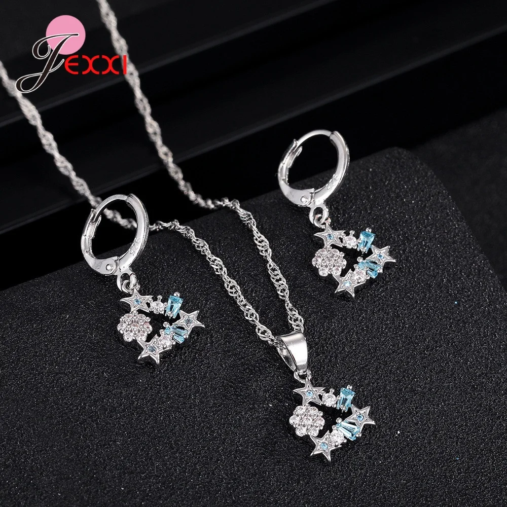 Женский вечерние Лон со снегом и звездой из серебра 925 пробы | Украшения