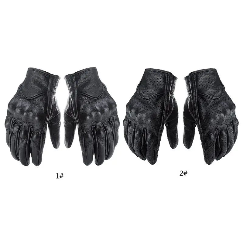 

Motorcycle Gloves Leather Touch Screen Men Genuine Leather Cycling Moto Glove