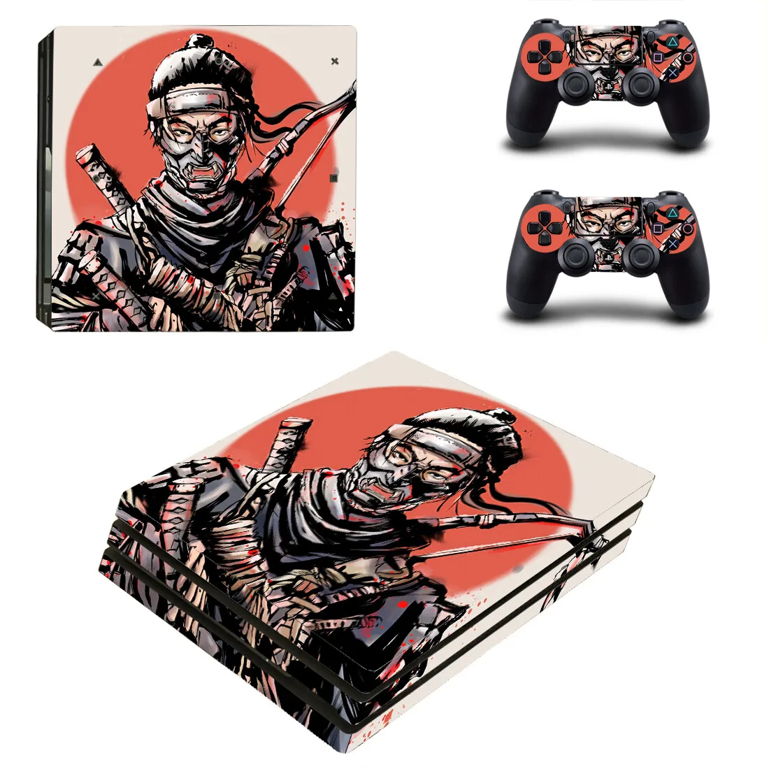 Ghost of Tsushima PS4 Pro Skin Sticker Decals Cover For PlayStation 4 PS4 Pro Console & Controller Skins Vinyl images - 6