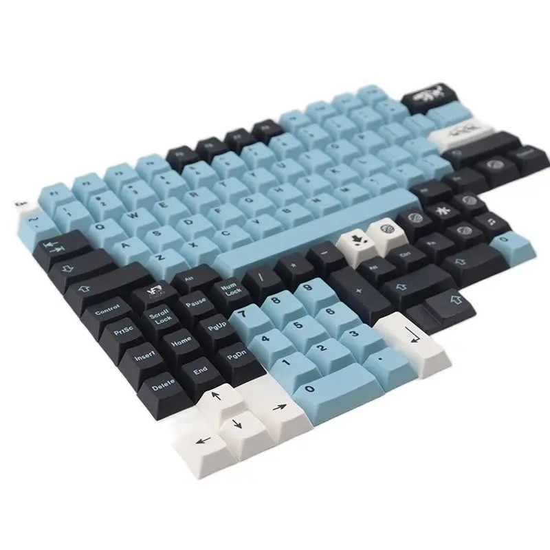 

Mizu Keycaps Cherry Profile Sublimation Keyboard Keycap Black Blue118 Key Compatible with MX Switch