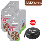 Батарейки для слухового аппарата, размер 312 za Power one, упаковка из 120, коричневый Tab PR41 1,45 V тип A312 фотоцинковая воздушная батарея p312 с чехлом