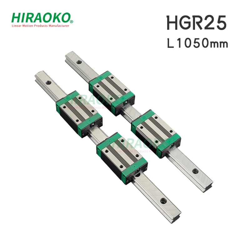 

2Pcs HGR25 1050mm LINEAR GUIDEWAY Rail 4Pcs HGH25CA Slider Block Same size as HIWIN