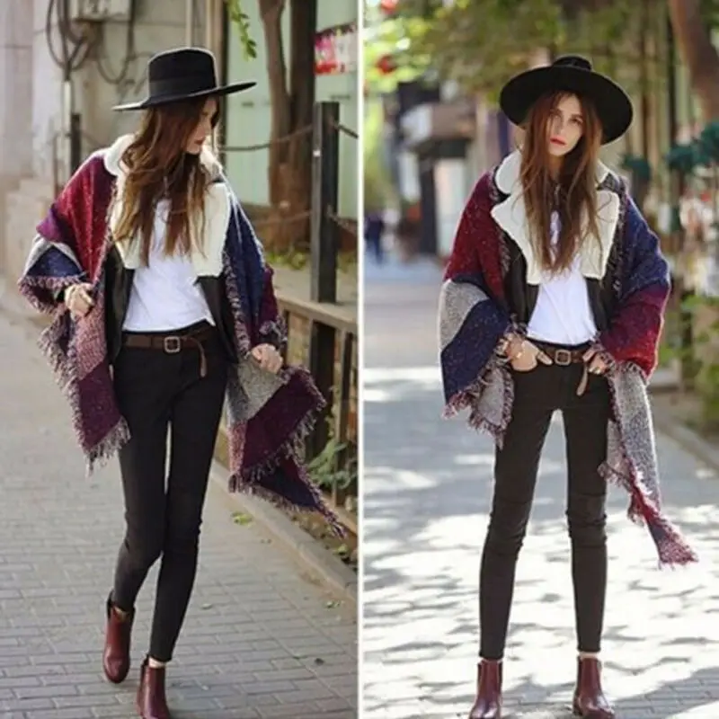 NEW Women Long Cashmere Winter Wool Blend Soft Warm Scarf Wrap Shawl Cozy Plaid Fashion Blanket Oversized Tartan Scarves |