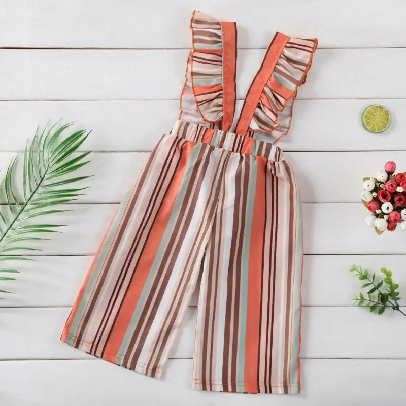 Детский комбинезон в полоску с оборками | Мать и ребенок