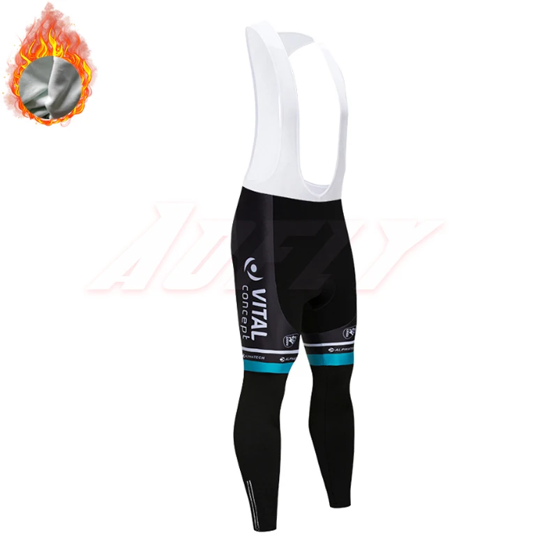 Wool white Новая команда VITAL Велоспорт Джерси нагрудники брюки набор Ropa Ciclismo мужские зимние термо флис pro велосипедная куртка Майо Одежда Белый Черный - Цвет: Wool white