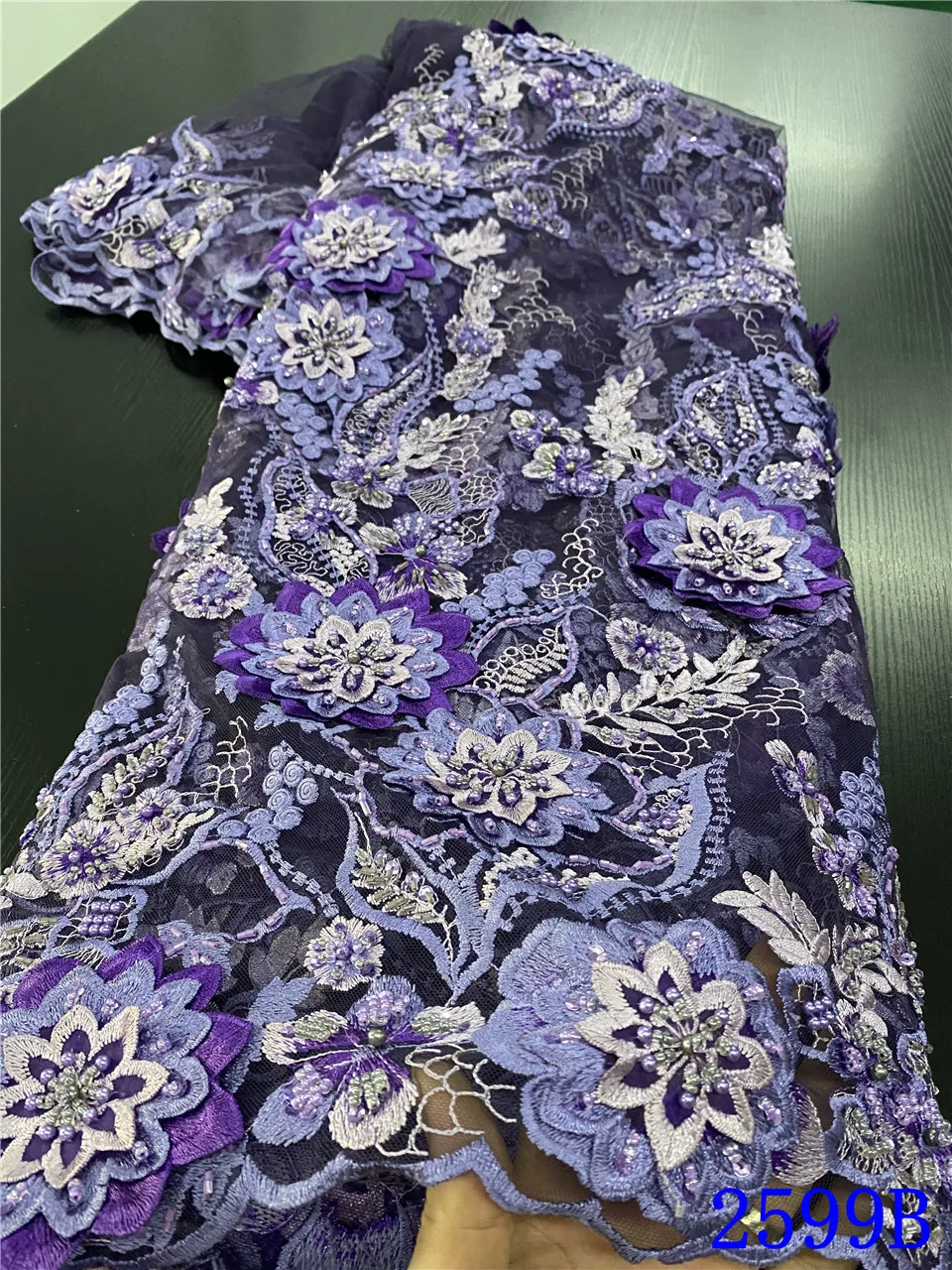 

Luxury Fashion Handmade Beads Lace 2020 Latest Lemon Green Tulle Lace Fabric with Beads African Nigerian Lace Fabric APW2599B