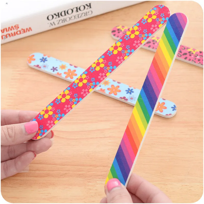 

5 Pcs/Set Household Practical Carborundum Flower Printed Nail Files DIY Double Sided Nail Block Polish Files Beauty Accessories