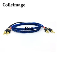 colleimage one pair 8tc hifi speaker cable with 2 banana plug to 2 banana jack hi end occ speaker wire