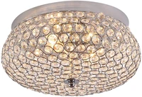 led crystal luxury ceiling light chrom flush mount modern round k9 crystal fixtures for bedroom kitchen living lamp