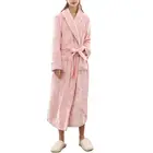 Женский мужской зимний мягкий однотонный плотный теплый длинный банный халат домашняя одежда для сна