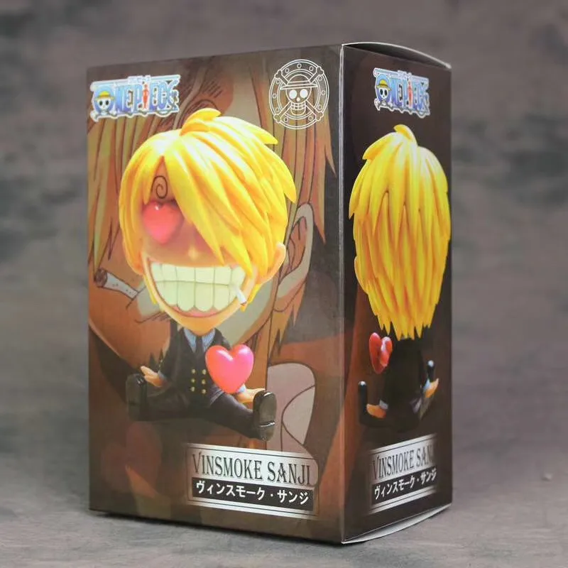 Sanji Q Ver. Экшн-фигурка в виде сердца мини сидящего из ПВХ Семейная Игрушка Vinsmoke Luffy