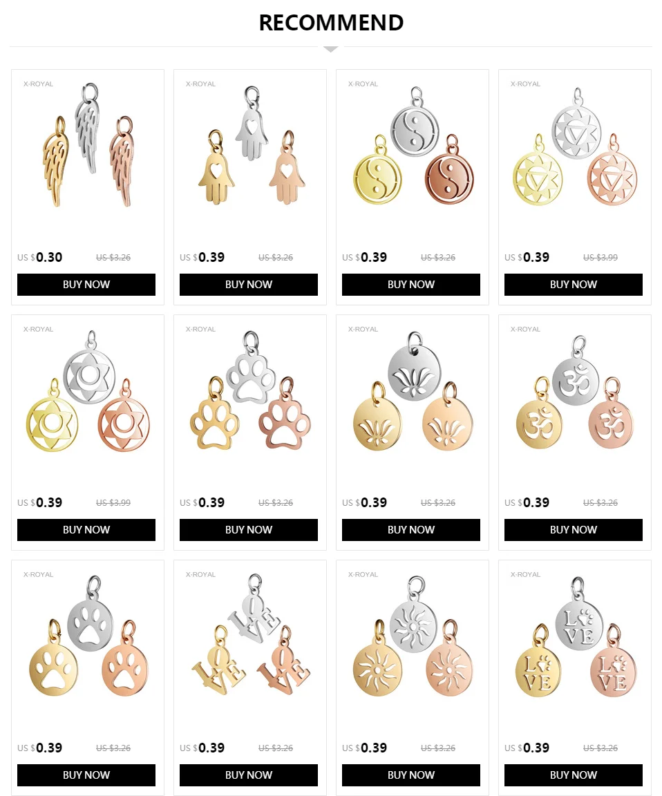 X-ROYAL 5Pcs/lot DIY Jewelry Making Findings Stainless Steel Elephant Shape Pendants Necklace Bracelets Earrings Charms Pendants