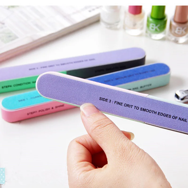 5pcs/set Six-sided NailFile Polishing Tool Printing Creative Sanding Nail File Professional Files | Красота и здоровье