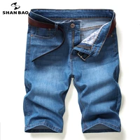 2021 summer youth mens fitted straight denim shorts classic brand clothing thin stretch fashion casual shorts