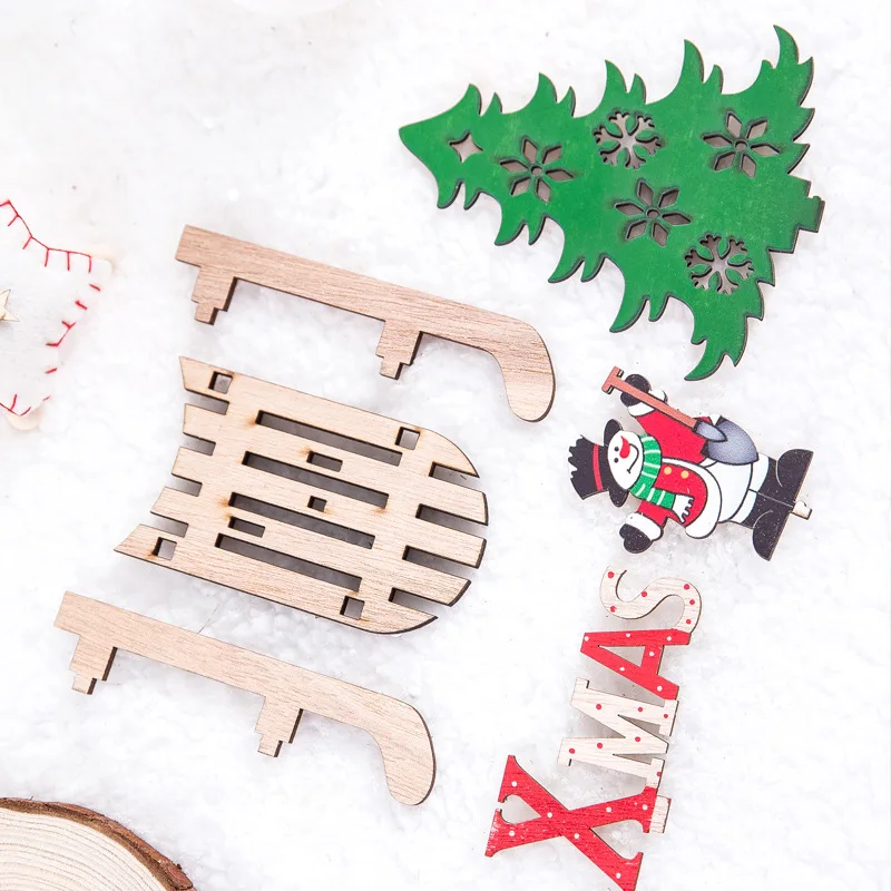 

2020 Christmas Decorations For Home Wooden Letter Santa Claus Ornaments Xmas Home Dinner Party Table Decor Navidad New Year 2021