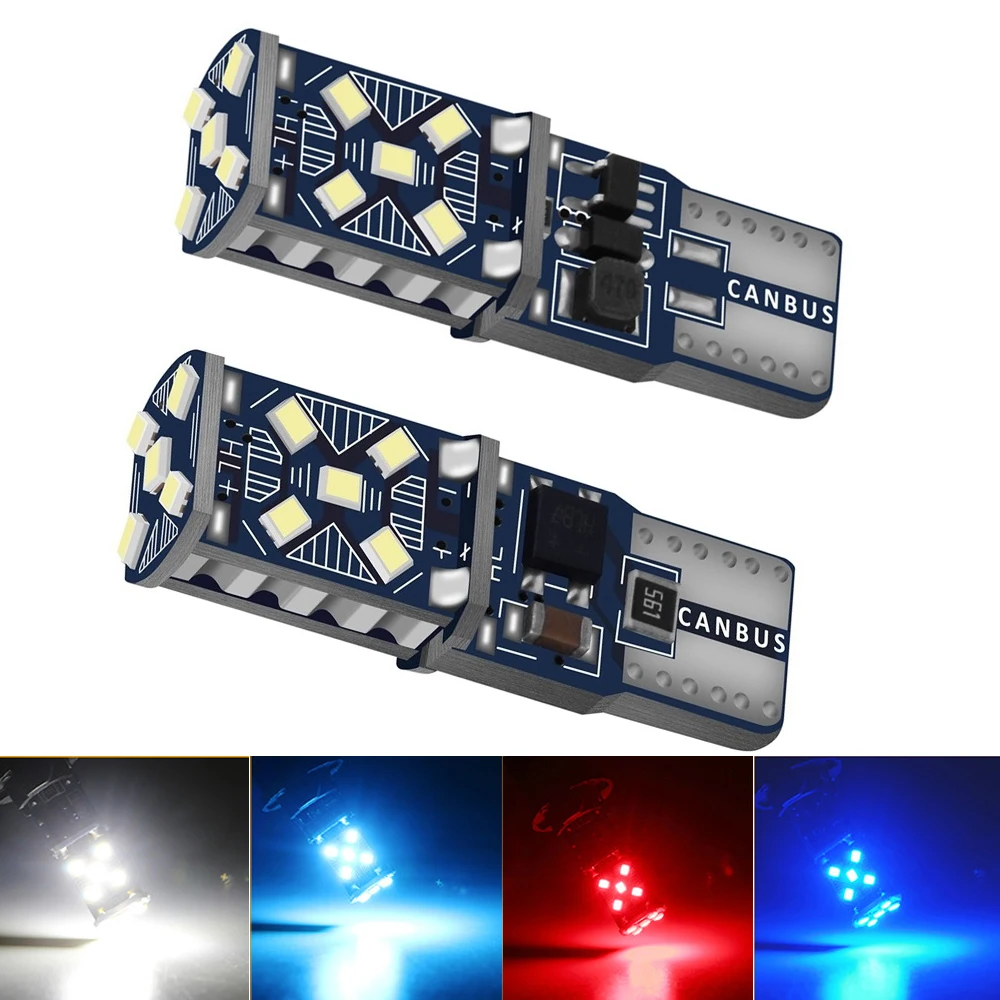 2 шт. автомобильные Внутренние светодиодные лампы canbus t10 w5w 194 501 15 6000 SMD