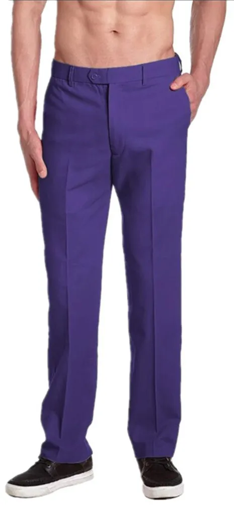 Элегантные фиолетовые прямые мужские штаны облегающие брюки для делового