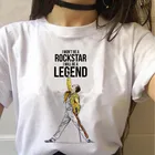 Женская Винтажная Футболка Freddie Mercury Queen Band, Ullzang футболка с графическим рисунком, 90-е годы