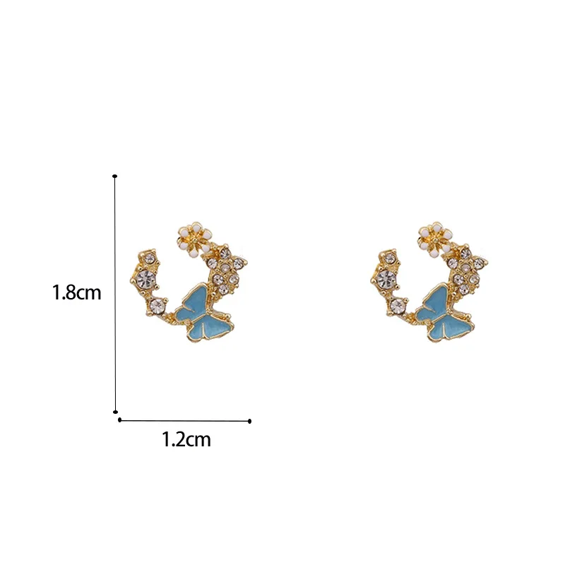 

Butterfly flower girl lovely and sweet stud earrings South Korea contracted earrings female temperament