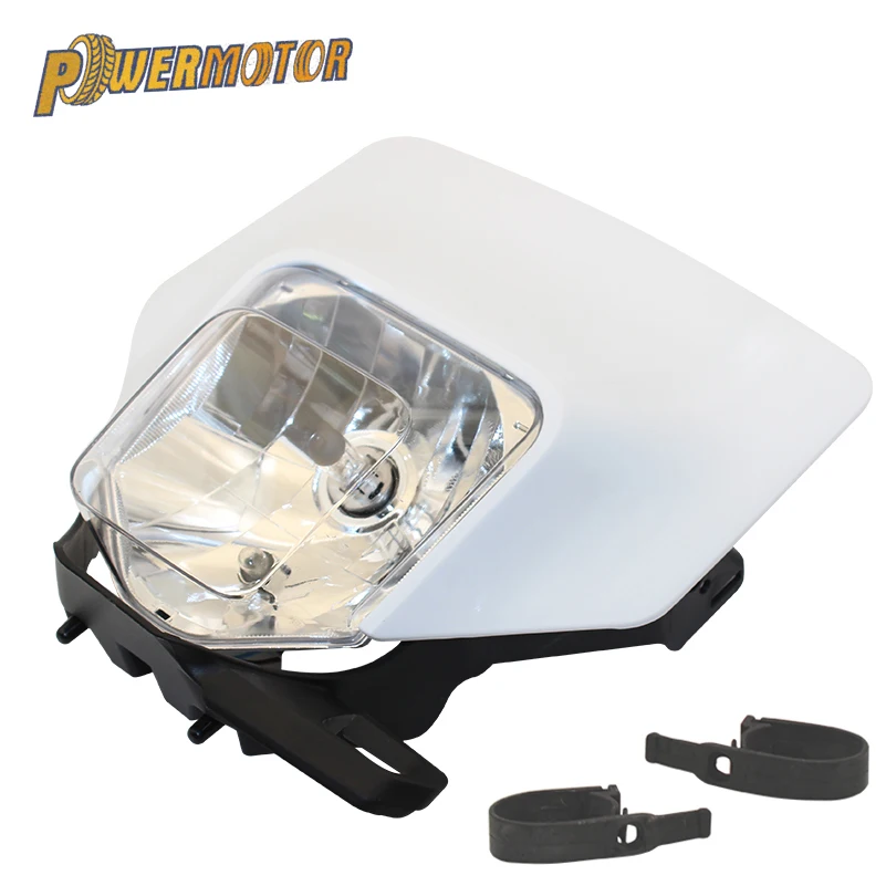 PowerMotor мотоциклетная обувь белый супермото головной светильник лампы для HUSQVARNA FE