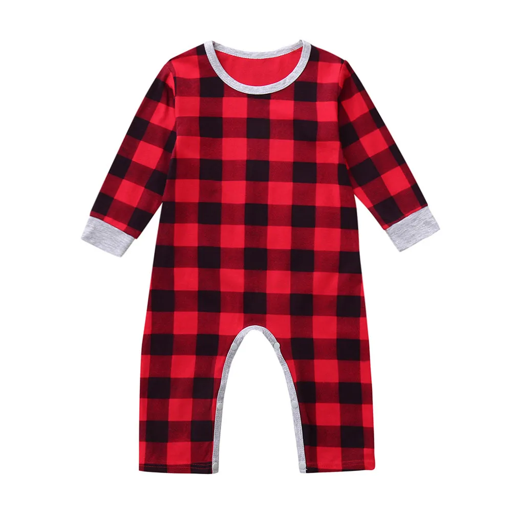 Infant Baby Boys Girls Christmas Santa Xmas Letter Plaid Romper Jumpsuit Outfits New Born Clothes Newborn |
