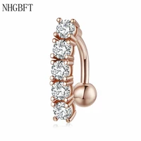 nhgbft women rose gold navel belly button rings barbell nombril ombligo navel ring body piercing jewelry
