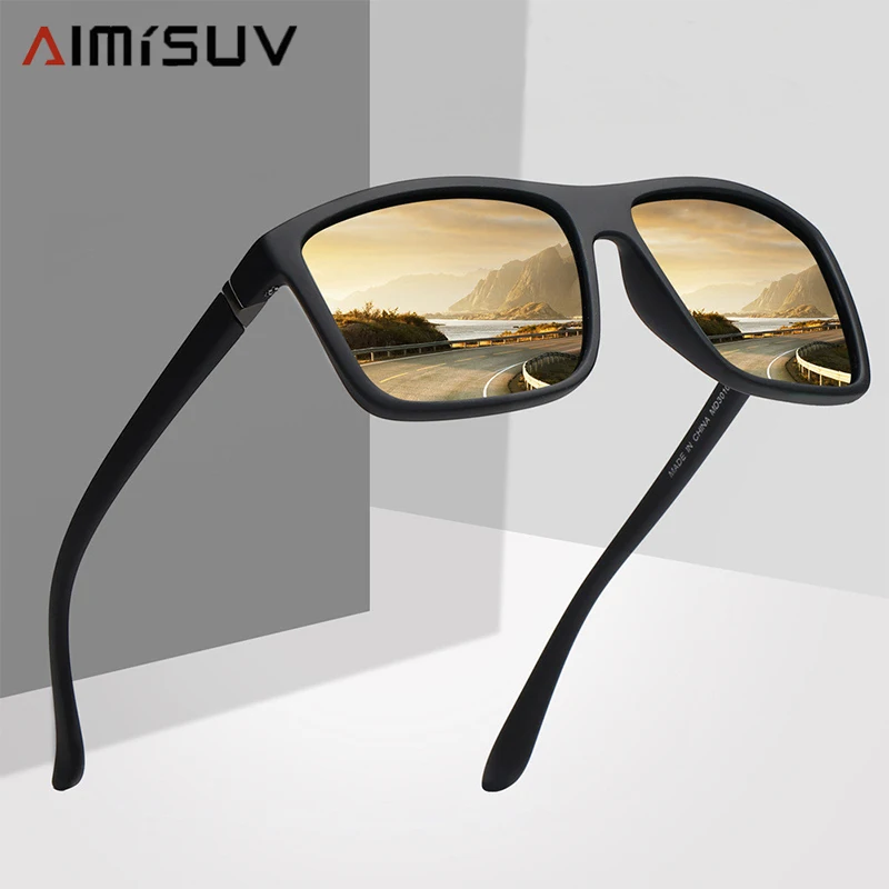 

AIMISUV Polarized Square Men Sunglasses Brand Vintage Driving Sun Glasses Driver Safety Protect Eyes UV400 Eyewear