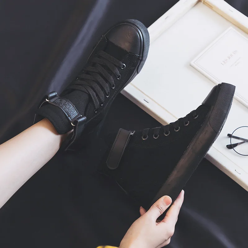 Новые кроссовки унисекс; zapatos de mujer; обувь с высоким берцем; Женская Осенняя мода года; Вулканизированная обувь; женская повседневная обувь на плоской подошве со шнуровкой