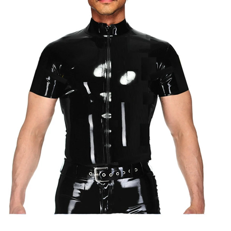 

Мужские футболки из ПВХ и кожи, с коротким рукавом