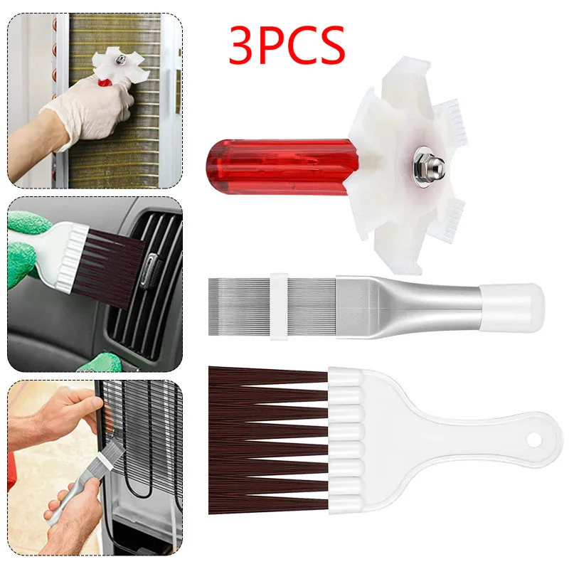 

3 шт./компл. конденсаторный плавник для кондиционера очиститель расчески Набор Щеток Для выпрямителя, венчика, радиаторов запасные части дл...