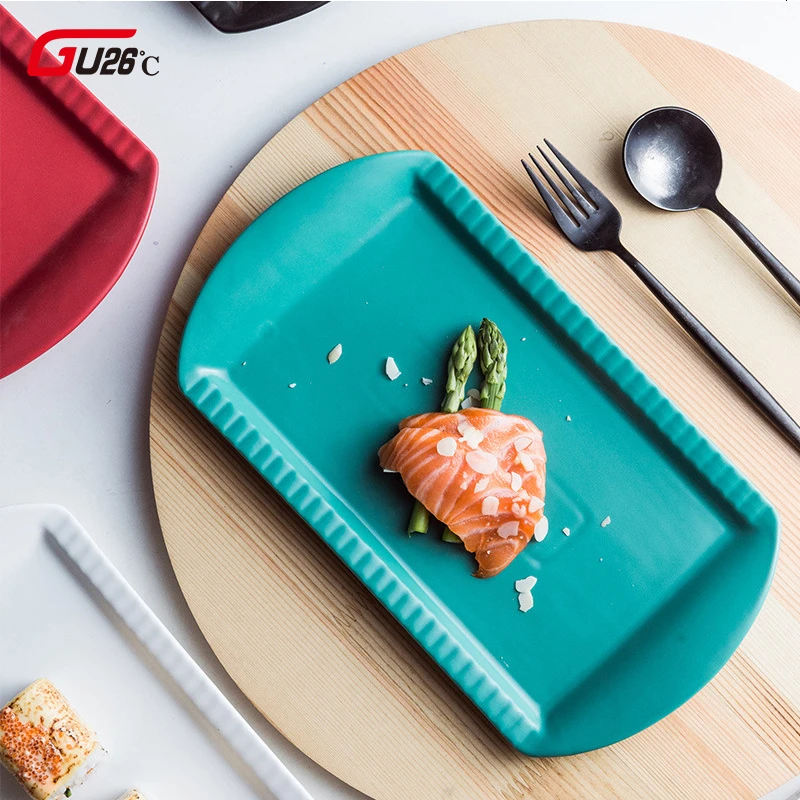 12 дюймов скандинавский однотонный цвет рандомная тарелка для суши торта блюда