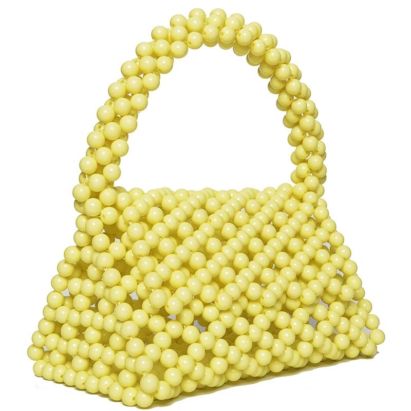 

18x11CM Hollow Beaded Handbag Geometric Three-dimensional Triangle Hand-made Bag Retro Women a5958