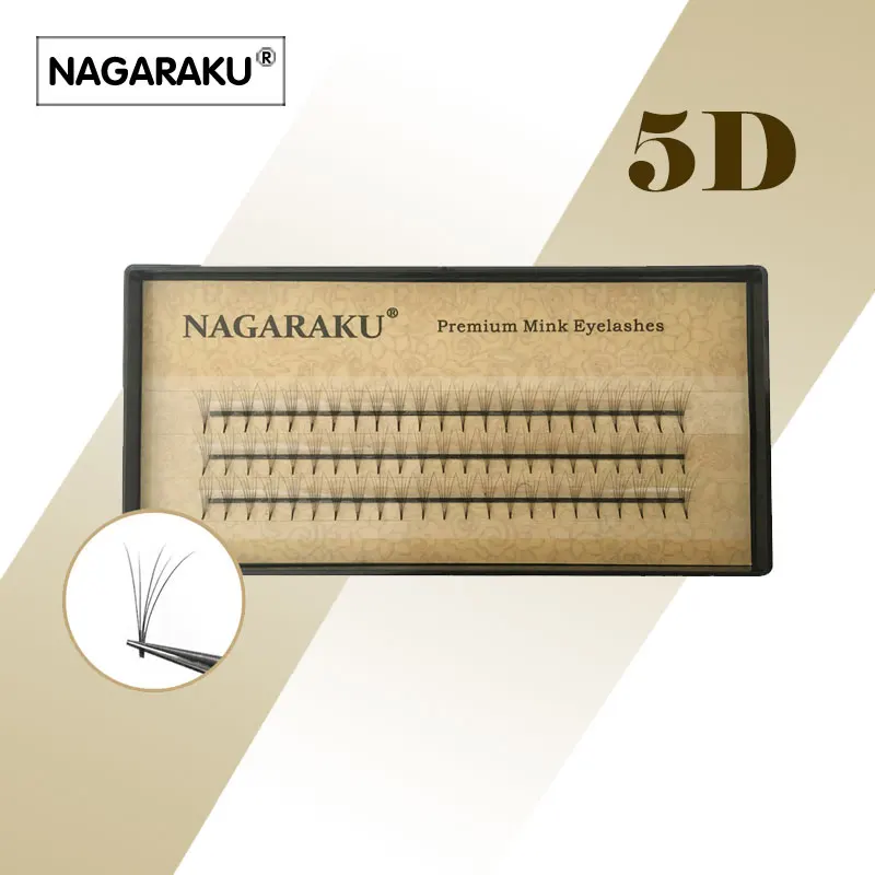 NAGARAKU 10 штук 2D/3D/4D/5D/6D термоскрепленные готовые объемные ресницы из искусственной