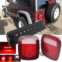 for jeep tj accessories led stop tail light reverse license plate rear lights with 3rd brake lights for jeep wrangler tj 97 06