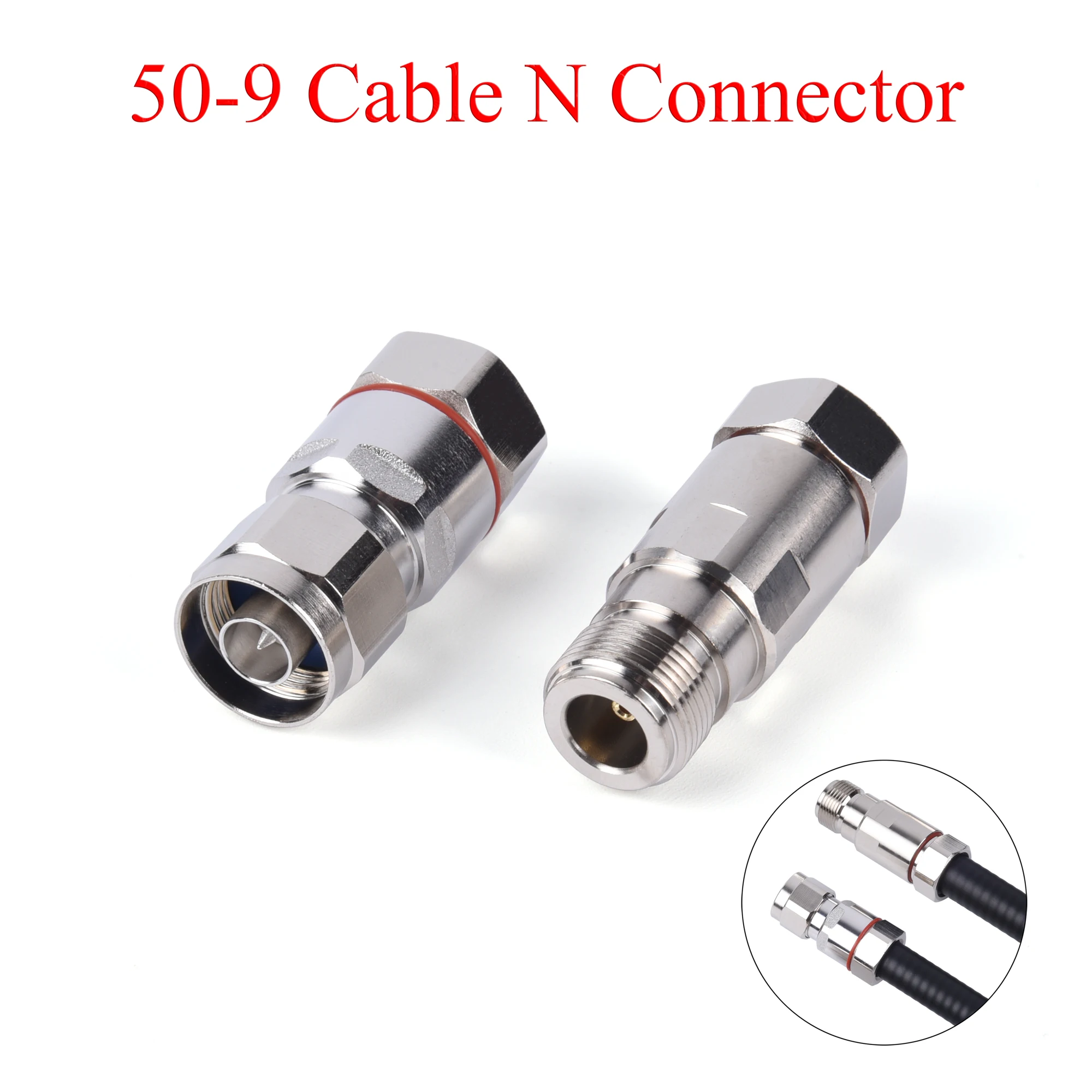 RF Coaxial Connector N Female Jack / Male Plug Socket Clamp Adapter Use For 50-9/1/2S Cable