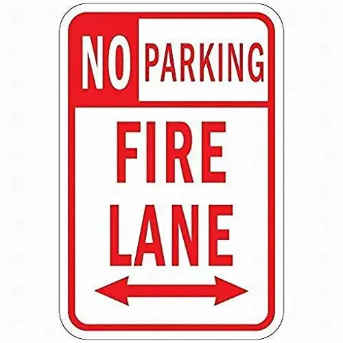 

No Parking Fire Lane Sign Tin Warning Sign 12x16