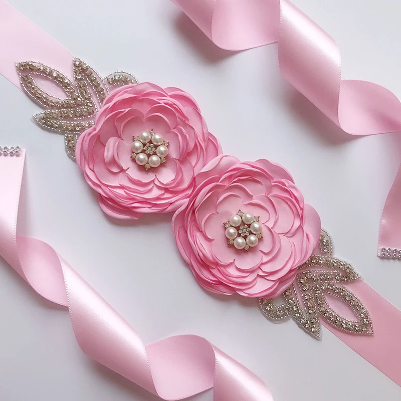 Пояс для невесты с жемчужинами и цветами пояс свадебного платья аксессуары