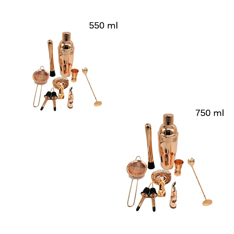 Набор для бармена из нержавеющей стали с гальваническим покрытием розового